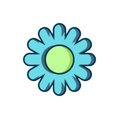 Filled outline Flower icon isolated on white background. Sweet natural food. Flat filled outline style with shadow. Vector