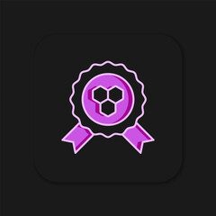 Filled outline Honey award icon isolated on black background. Honey medal. Flat filled outline style with shadow. Vector