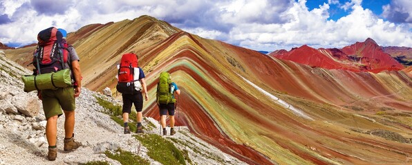 Rainbow mountains or Vinicunca Montana de Siete Colores