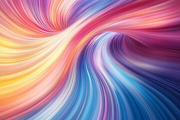 Obraz premium Vibrant abstract design featuring colorful wave pattern with fluid movement and depth in digital art