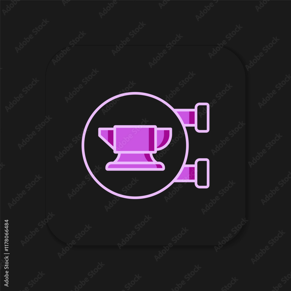 Poster filled outline blacksmith anvil tool icon isolated on black background. metal forging. forge tool. f