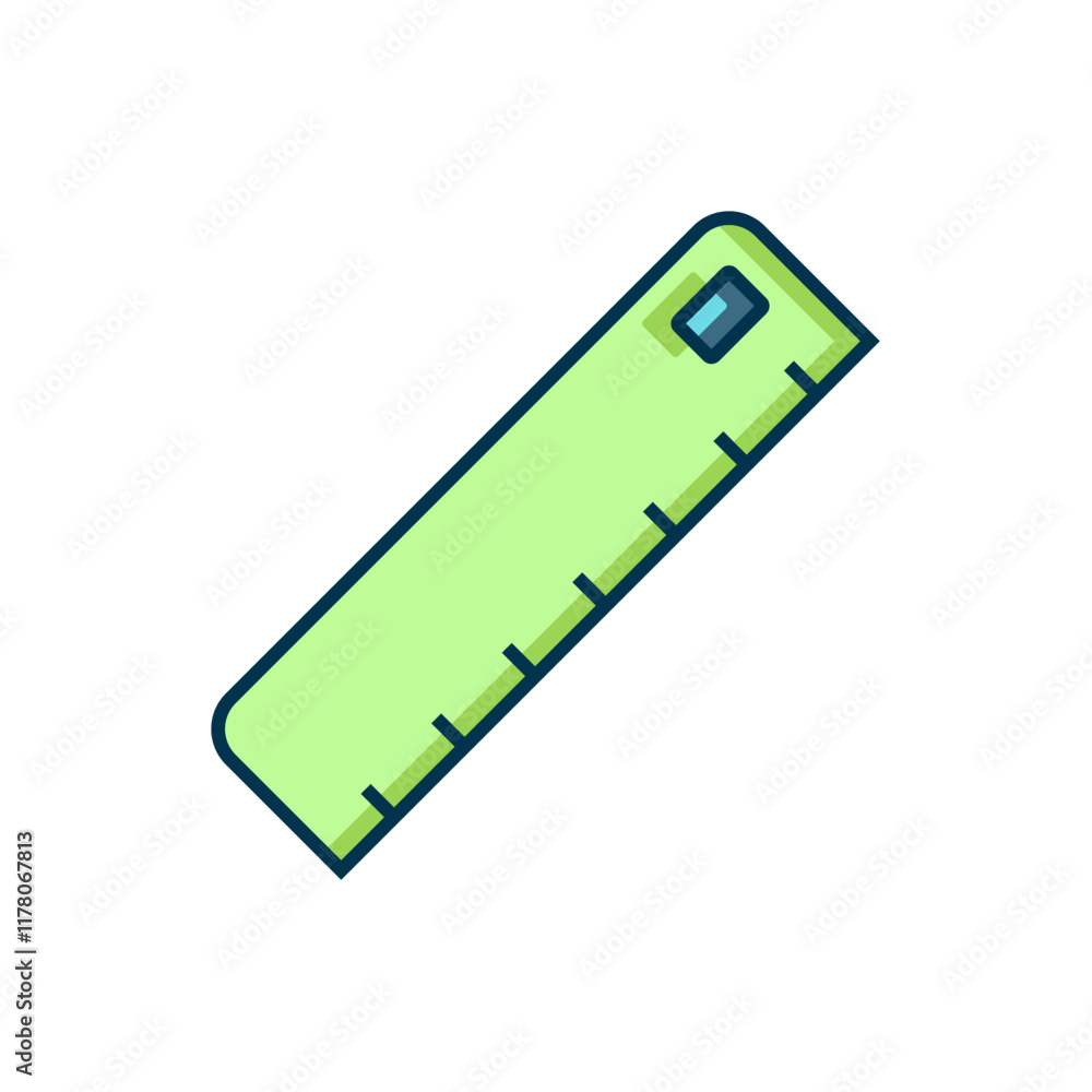 Poster filled outline ruler icon isolated on white background. straightedge symbol. flat filled outline sty