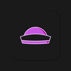 Filled outline Sailor hat icon isolated on black background. Flat filled outline style with shadow. Vector