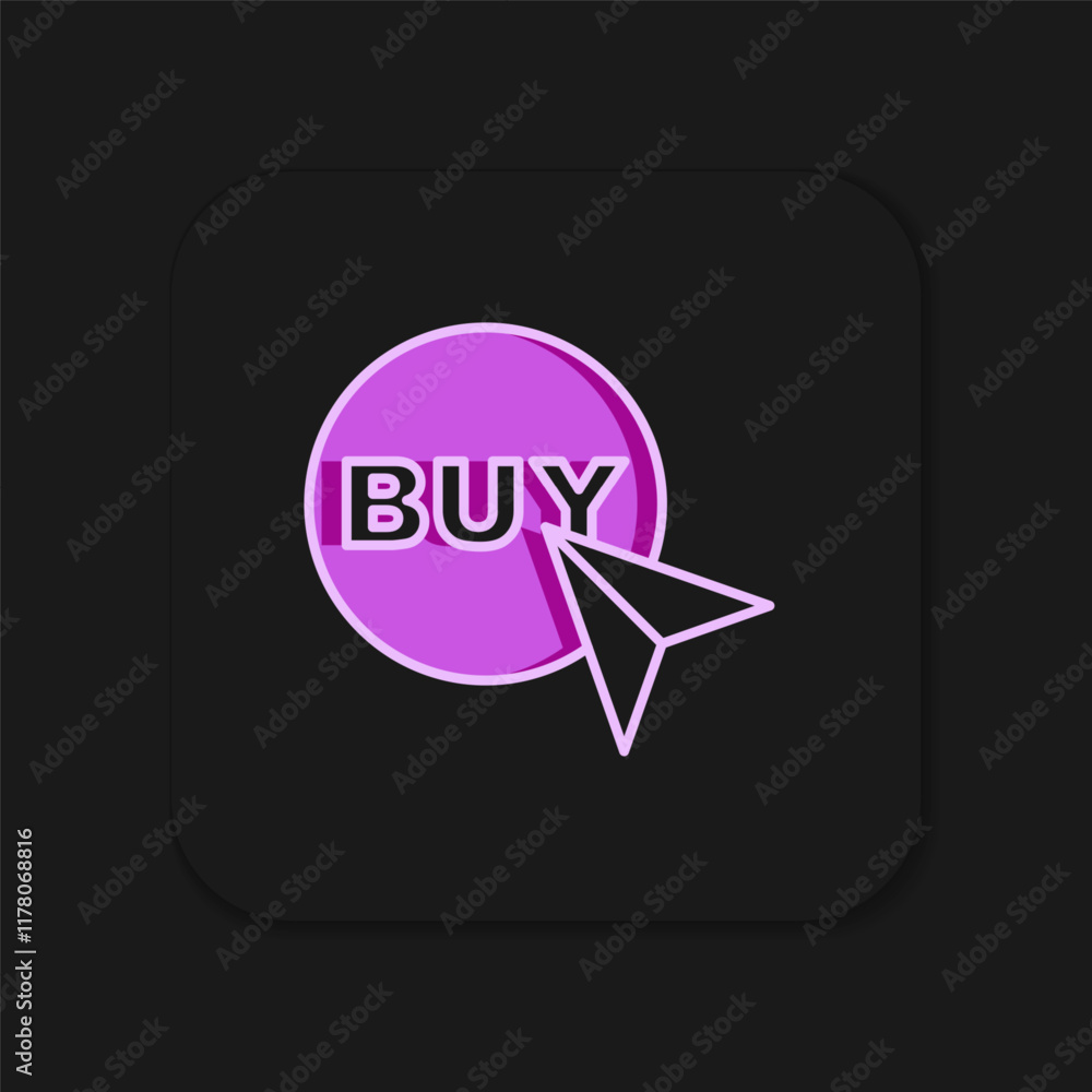 Poster filled outline buy button icon isolated on black background. flat filled outline style with shadow. 