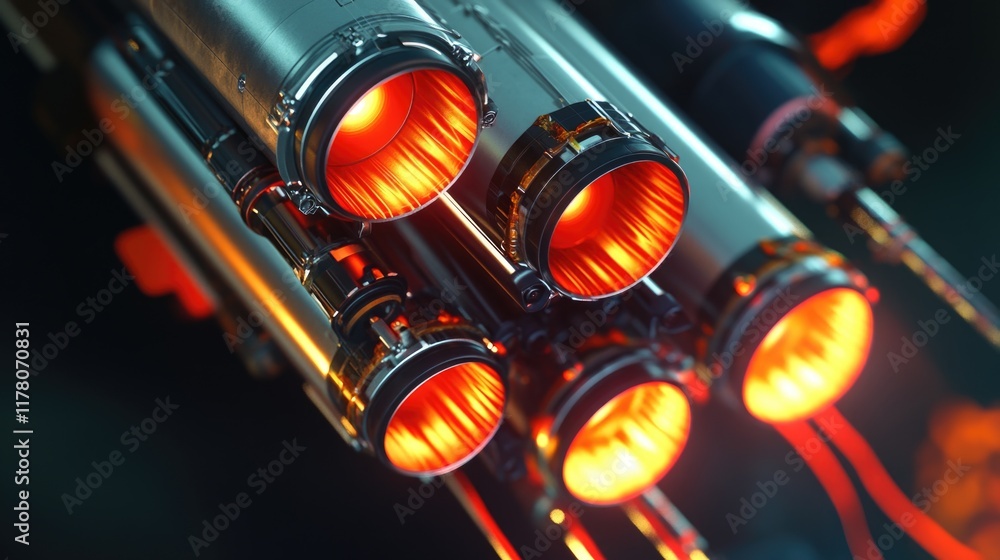 Aufkleber a detailed view of multiple light bulbs with various brightness and color
