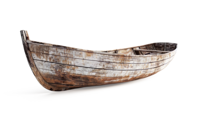  3D render asset of boat wooden older on a transparent background