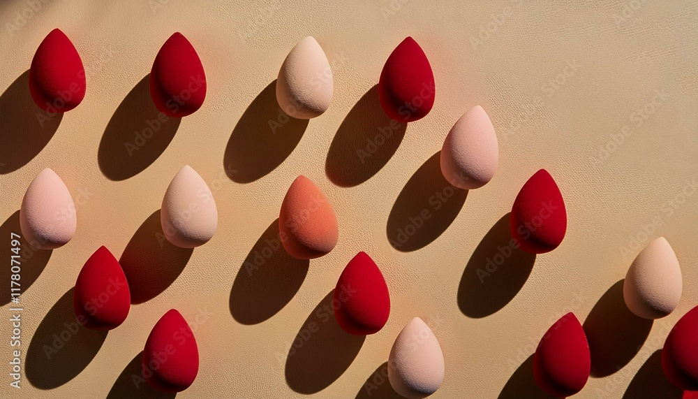 Wall mural close up of a red and white beads