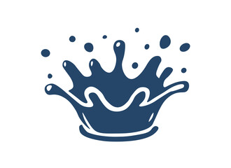 Obraz premium Water splash icon. Simple illustration liquid splash with droplets and ripples wave droplet. Water milk motion isolated