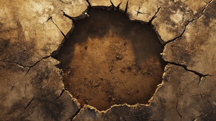 Earth break ground and crack hole vector 3d effect. Broken concrete floor texture. Isolated split and damage fracture illustration set. Realistic fissure destruction png. Desert road cleft icon
