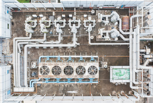 Industrial Rooftop with Aging HVAC Equipment