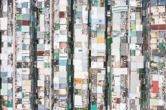 Colorful Rooftops of a Dense City