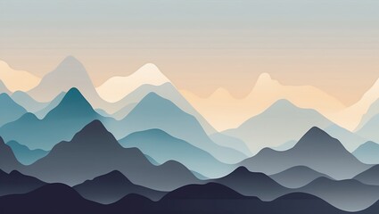 Fototapeta premium Serene Soft Pastel Mountains in Layered Formations