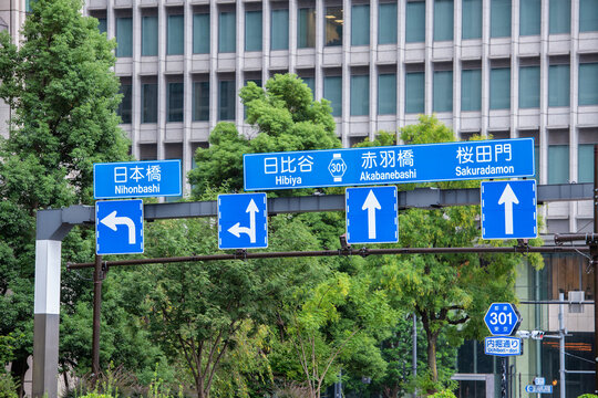 Roadway Signage in Downtown Tokyo