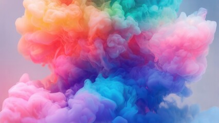 Obraz premium Colorful smoke swirling beautifully in a vibrant display of hues in the atmosphere
