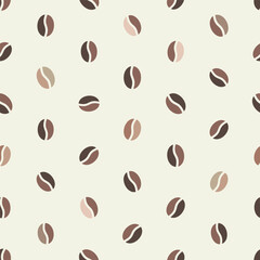 Coffee bean toss seamless vector pattern brown beige and pink tan, scrapbooking, wallpaper, textile