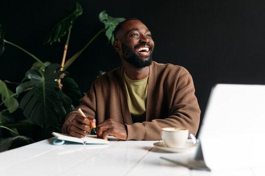 Cheerful entrepreneur