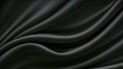 Fototapeta premium Luxurious Black Satin Fabric Drape