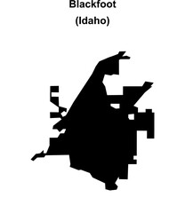 Blackfoot (Idaho) blank outline map