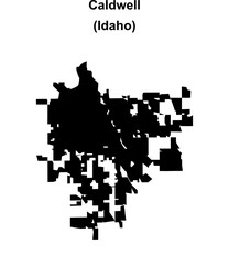 Fototapeta premium Caldwell (Idaho) blank outline map