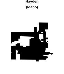 Hayden (Idaho) blank outline map