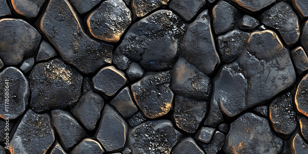 Poster black stone seamless repeat pattern for texture design projects