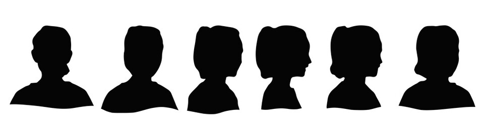 Conceptual human head isolated on white background as abstract avatar as a set or collection banner for social design concept. Human closeup anonymous faces head shot for human character illustration
