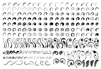 Curves & Swirls Silhouette Vector Pack graphic drawing illustration for stickers, streetwear, t-shirts, logos, print-on-demand, print, or branding