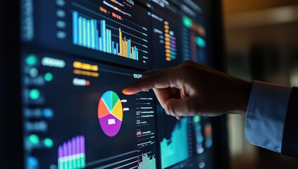 Financial dashboard showing diversification of investment or asset allocation or portfolio management on stock market and fund, analysis and research investment plan