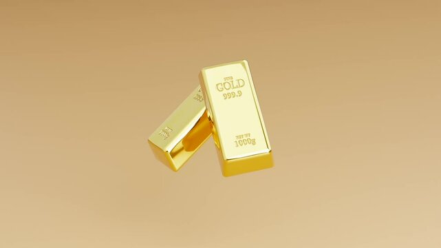 2 Gold Bars in a golden background, rotating angle