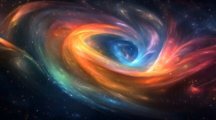 Obraz premium Loops and swirls of vibrant colors flowing through space
