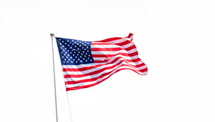 Obraz premium American flag waving against a white background