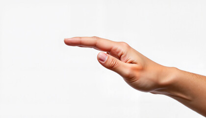 Hand making gesture against white background