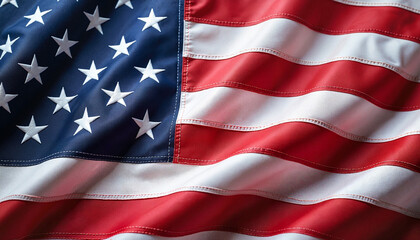 Fototapeta premium American flag waving in the breeze