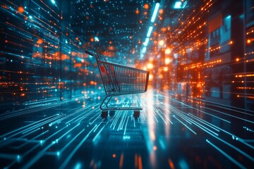 Innovative smart retail solutions  a futuristic shopping cart in a data driven environment