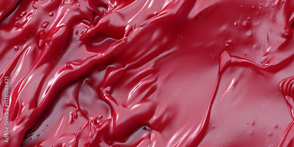 Poster bold seamless repeat pattern featuring vibrant red textured waves for creative design