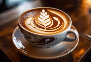 eye catching close colorful latte art showcasing intricate designs textures perfect cup coffee, vibrant, froth, barista, beverage, drink, milk, foam, swirl