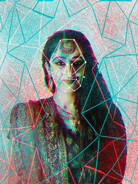 AI facial recognition portrait