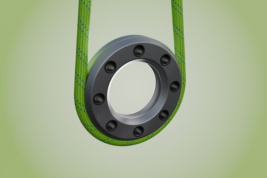 Industrial Ring with Colorful Braided Ropes