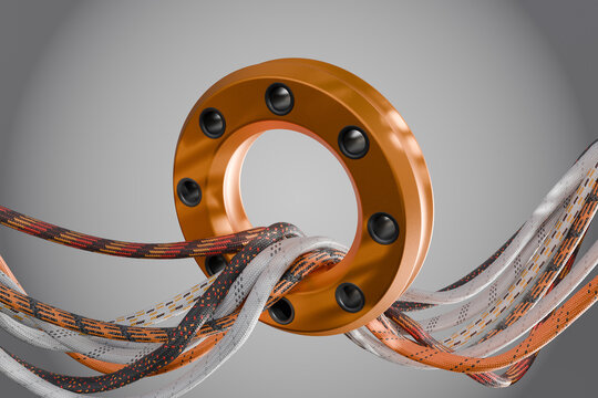 Industrial Ring with Colorful Braided Ropes