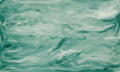Obraz premium Abstract teal and white swirling paint background texture for art, design, or digital projects.