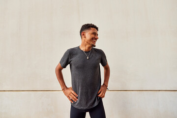 Runner smiling with confidence post-workout