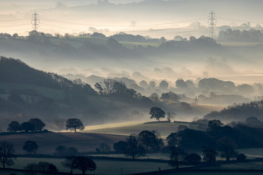 Dawn mist at sunrise