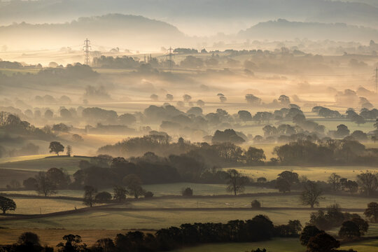 Dawn mist at sunrise