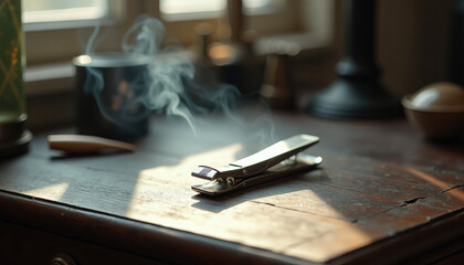 Elegant Incense Burner on Wooden Table