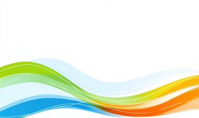 Colorful abstract wave pattern on white background for modern designs.