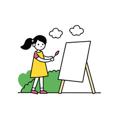 child painting a picture