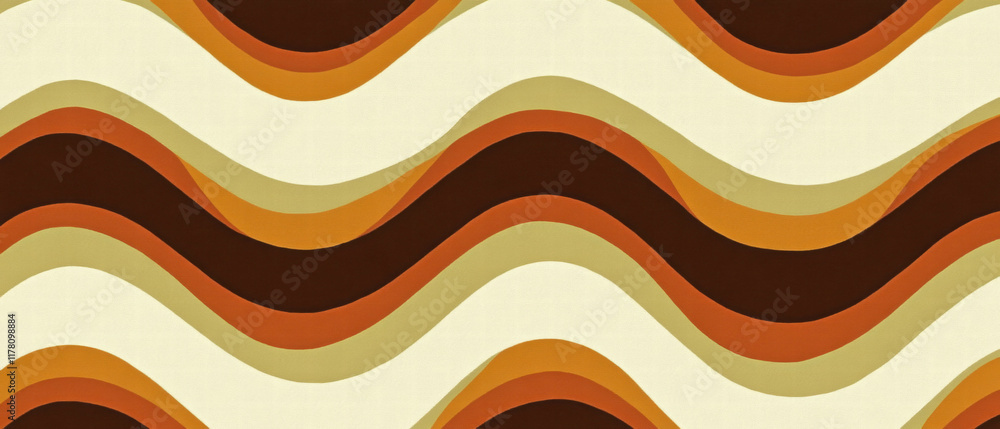 Poster retro wave patterns in warm colors create a vibrant background for creative projects