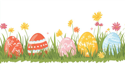 flat illustration, cartoon illustration, Set of easter eggs flat design isolated on white background. Design element for easter greeting card, print, T-shirt, website. Colorfull easter eggs.