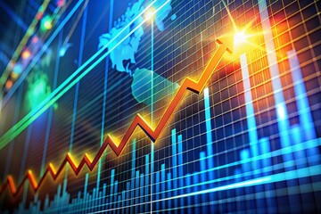 Soaring Stock Market Graph:  Rapid Growth & Prosperity - Business Success Stock Photo
