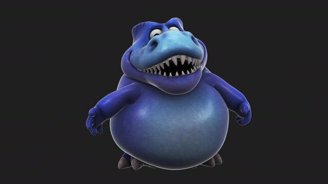 Fun 3D cartoon dino talking (with alpha channel)